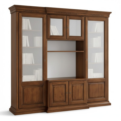Armoire de télévision murale complémentaire Unité murale pour télévision Unité murale pour télévision en bois massif classique