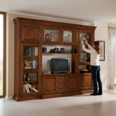 Salon Mobilier Unité murale style italien classique Meubles en bois neufs