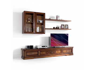 Salon Style Moderne Unités Murales Ensemble de 5 pièces Buffet Vitrines Étagère Nouveau