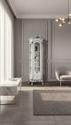 Vitrine Armoire Verre Salon Blanc Design Italien Meubles Neufs