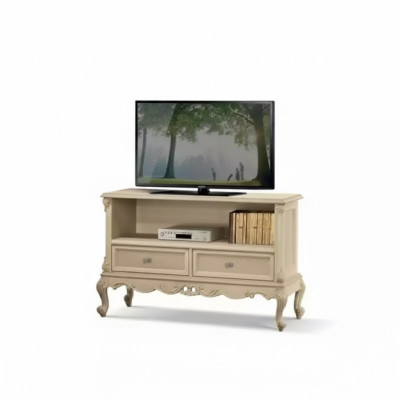Buffet Armoire télé Meuble TV Bas de salon Design Beige Étagères en bois Italie neuf