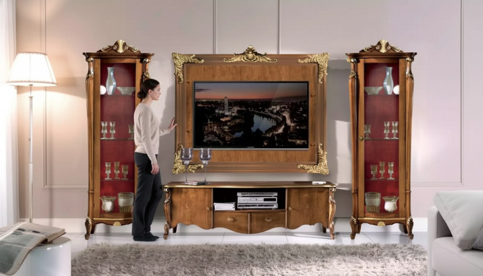 Ensemble de meubles muraux 4 pièces. Vitrine de salon Meuble TV Étagère Luxe Classique neuf