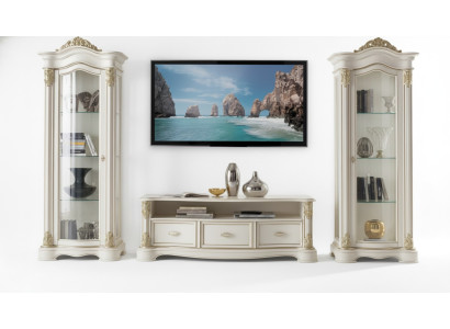 Salle de séjour Armoire TV Vitrine Buffet Commode Armoire Ensemble XXL 3 pièces.