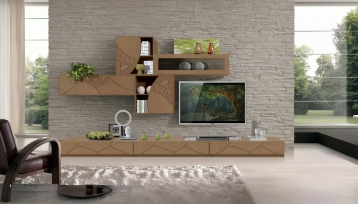 Meuble bas de salon Unités murales Armoires marron Étagère Design armoire nouveau