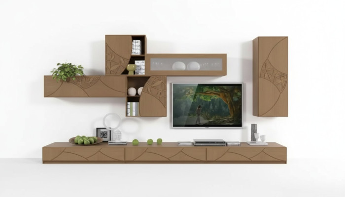 Meuble bas de salon Unités murales Armoires marron Étagère Design armoire nouveau