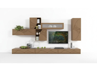 Meuble bas de salon Unités murales Armoires marron Étagère Design armoire nouveau