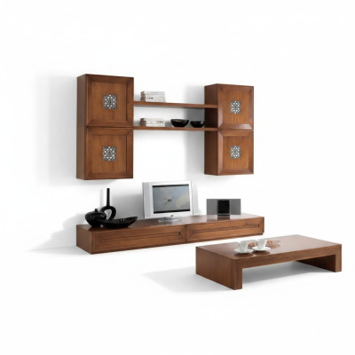 Ensemble de meubles de salon Designer Salon Marron Buffet mural neuf