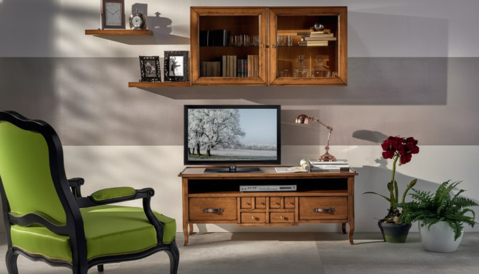 Groupe Meuble mural TV Armoire TV Basse Meuble TV Moderne Marron Ensemble de salon