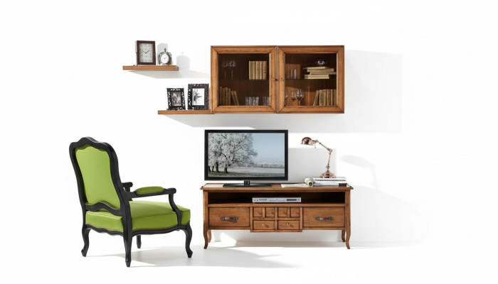 Groupe Meuble mural TV Armoire TV Basse Meuble TV Moderne Marron Ensemble de salon