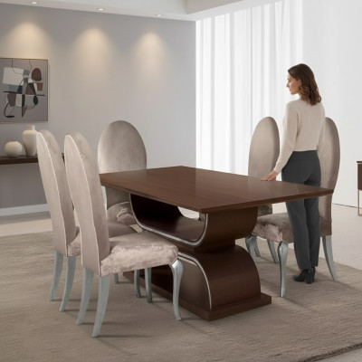 Ensemble de salle à manger, table à manger de luxe, 4 chaises, ensemble de salle à manger, table, ensemble complet de 5 pièces.