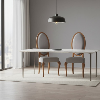 Chaises de salle à manger Bois Fauteuil de luxe Chaise Marron Mobilier de salon neuf