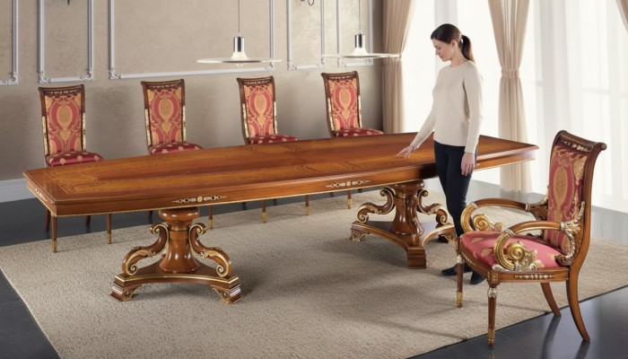 Conception de tables de luxe Salle à manger Mobilier italien Table Marron Nouvelles tables à manger