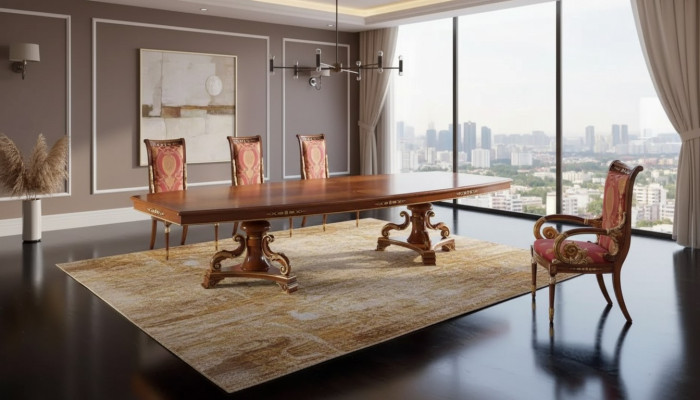 Conception de tables de luxe Salle à manger Mobilier italien Table Marron Nouvelles tables à manger