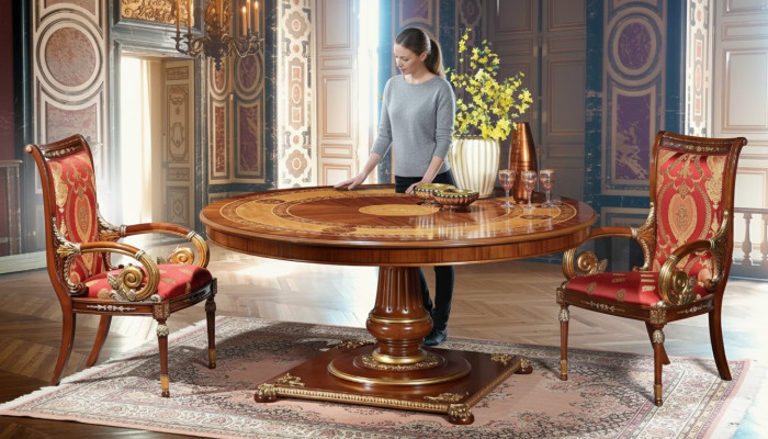 Meubles de designer italien Table de salle à manger Tables à manger rondes Tables brunes nouvelles