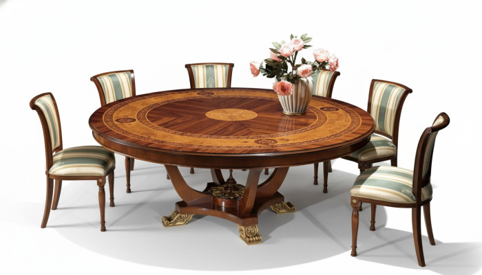 Table ronde Tables en bois Style classique Meubles de salle à manger et de salon Marron nouveau