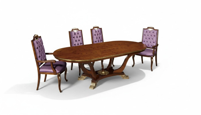 Table à manger avec 4 chaises Ensemble de salle à manger classique 5 pièces. Ensemble de tables ovales