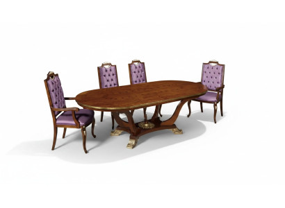 Table à manger avec 4 chaises Ensemble de salle à manger classique 5 pièces. Ensemble de tables ovales