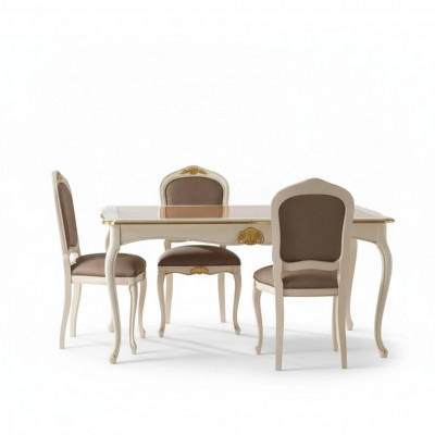 Table à manger Salle à manger Table 5 pièces 4x Chaises Ensemble de salle à manger Classique r nouveau