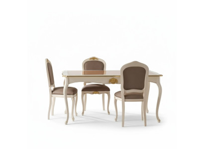 Table à manger Salle à manger Table 5 pièces 4x Chaises Ensemble de salle à manger Classique r nouveau