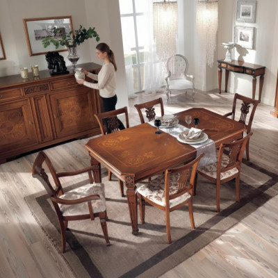 Classique r Design Table à manger Table en bois Salle à manger Suite Marron Tables nouvelle