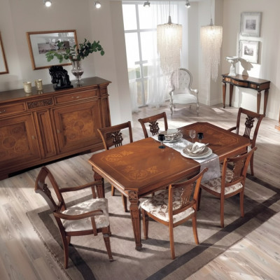 Classique r Design Table à manger Table en bois Salle à manger Suite Marron Tables nouvelle