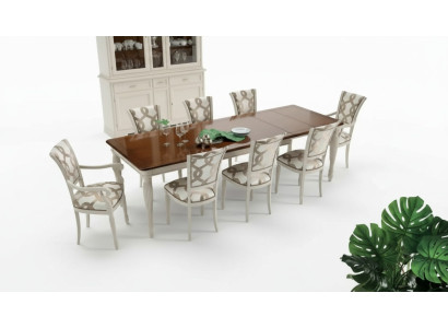 Ensemble de salle à manger Table 8x Chaises Ensemble de table Groupe de meubles Italie Bois