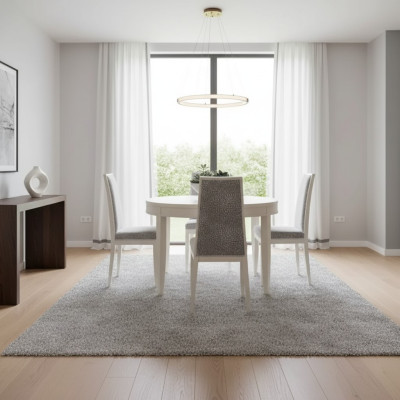 Ensemble de table à manger Groupe de salle à manger Ensemble de table 4 chaises Bois 5pcs Beige