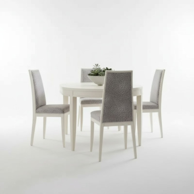 Ensemble de table à manger Groupe de salle à manger Ensemble de table 4 chaises Bois 5pcs Beige