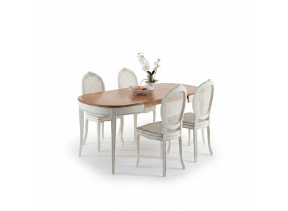 Designer de meubles italiens Table en bois Siège Rembourrage Salle à manger 4 chaises