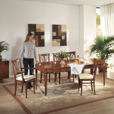 Salle à manger Jeu Ensemble de salle à manger en bois Table 7 pièces Ensemble complet Table à manger 6x Chaises
