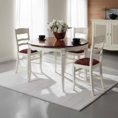 Ensemble complet Table à manger 4x Chaises Commode Ensemble de salle à manger Table en bois Blanche nouvelle