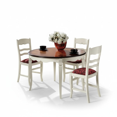 Ensemble complet Table à manger 4x Chaises Commode Ensemble de salle à manger Table en bois Blanche nouvelle
