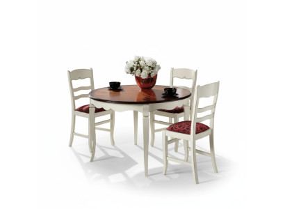 Ensemble complet Table à manger 4x Chaises Commode Ensemble de salle à manger Table en bois Blanche nouvelle