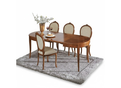 Table à manger 4x Chaises Chaise Salle à manger Ensemble de salle à manger Table Marron Suite