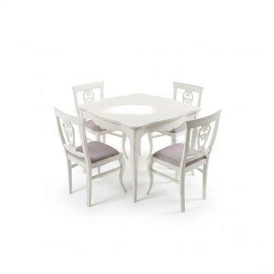 Table à manger de luxe en bois Table de salle à manger carrée Mobilier blanc Tables neuves