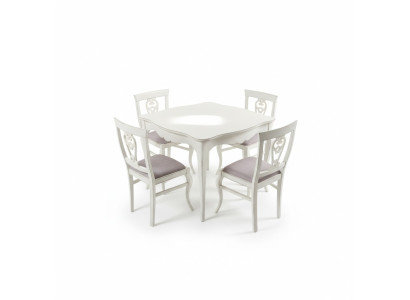 Table à manger de luxe en bois Table de salle à manger carrée Mobilier blanc Tables neuves