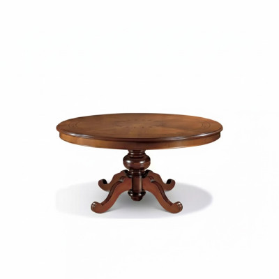Table de salle à manger ronde marron classique de luxe en bois design nouvelle