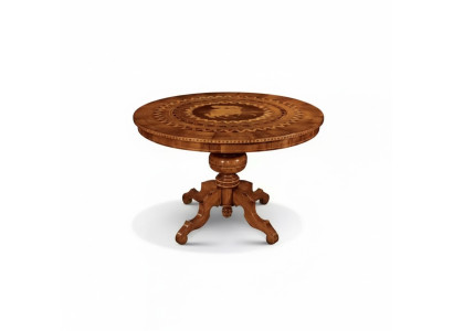 Table à manger Salle à manger Marron Ronde Design de table classique en bois de luxe Meubles