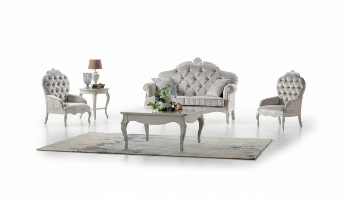 Ensemble de canapé 2 places en velours Fauteuil Table basse Canapé de luxe en tissu