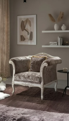 Fauteuil 1 place Canapés rembourrés Design Luxe Canapé Textile Gris neuf