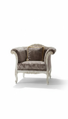 Fauteuil 1 place Canapés rembourrés Design Luxe Canapé Textile Gris neuf