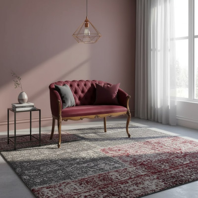 Canapé 2 places Chesterfield en tissu classique et luxueux