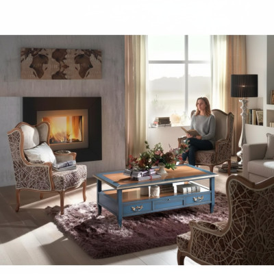 Ensemble 2x Fauteuil Table de salon Canapé Table basse de luxe Set de 3 pièces.