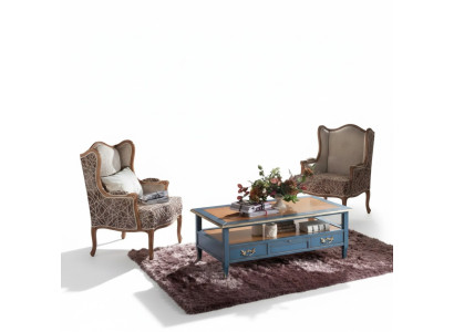 Ensemble 2x Fauteuil Table de salon Canapé Table basse de luxe Set de 3 pièces.