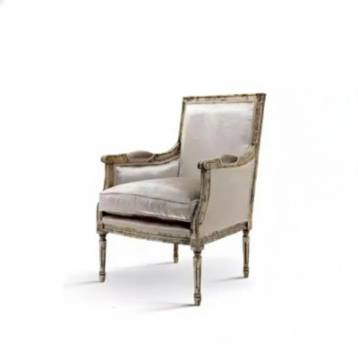 Fauteuil Canapé 1 place Canapé Designer Gris Tissu Canapés Rembourrage Bois neuf
