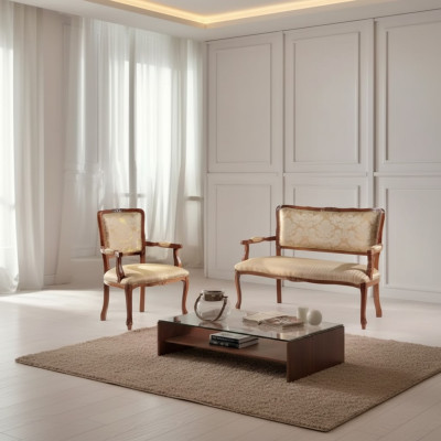 Canapé 2 places Fauteuil Canapés Rembourrage de canapé Siège Suite Tabouret Ensemble