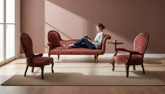 Canapé lounge, chaise longue capitonnée, chaises longues classiques, club brun, neuf