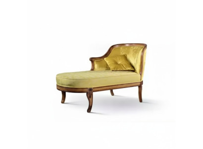 Chaise longue Canapé Chaise longue Tissu Jaune Classique en Tissu nouveau