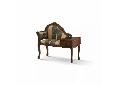 Tabouret classique R Marron Siège Banquette de luxe Tissu textile Mobilier Neuf Siège