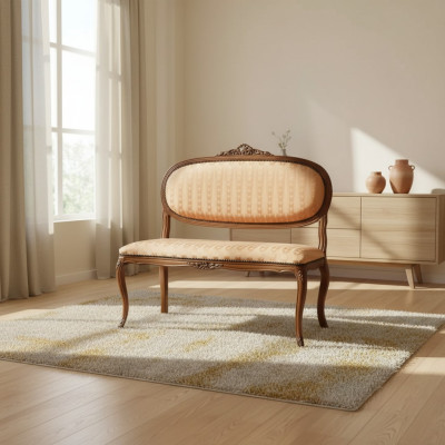 Designer Siège rembourré Tabouret Rembourrage Siège Tabouret Tabouret Bois Style Marron